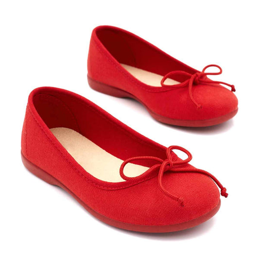 Bailarinas Lona Clásica Rojo
