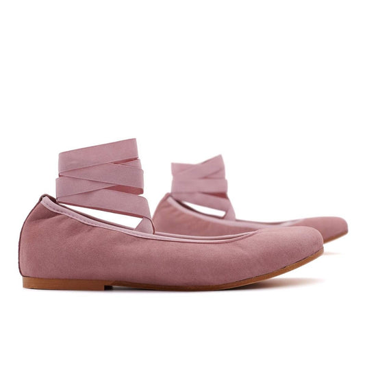 Bailarinas Niña Cintas Ante Rosa Viejo