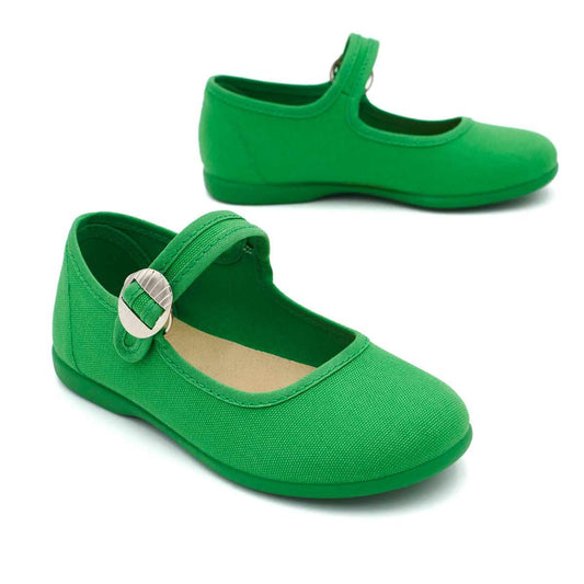 Merceditas Niña Hebilla Lona Verde