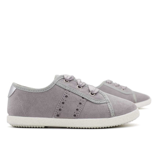 Zapatilla Niña Gris Lazo