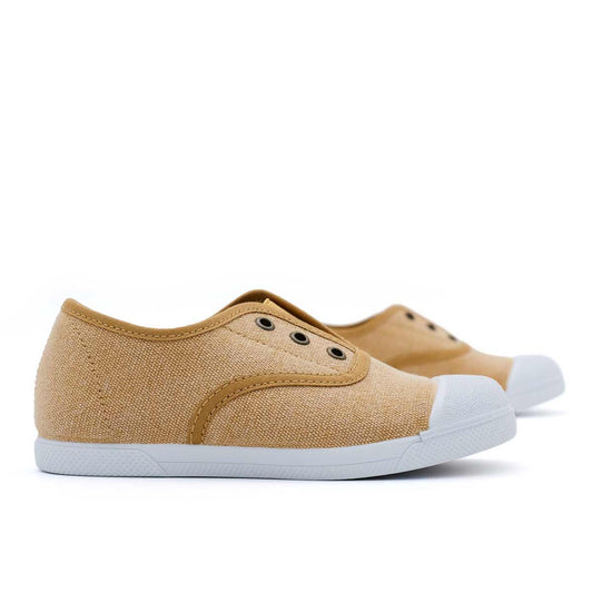 Zapatilla Niño Lona Ocre