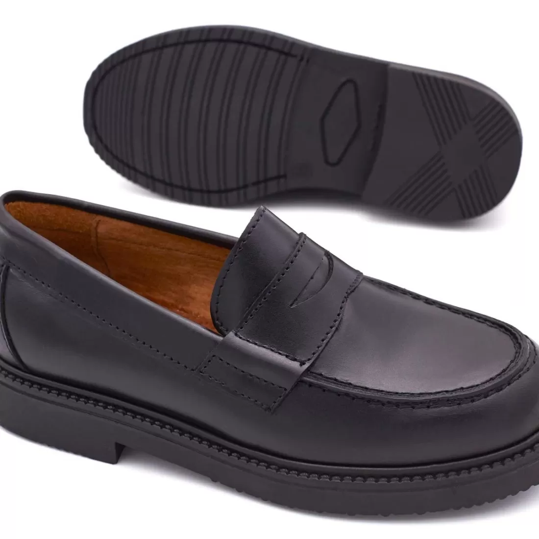 COLEGIAL MOCASIN PIEL NEGRO