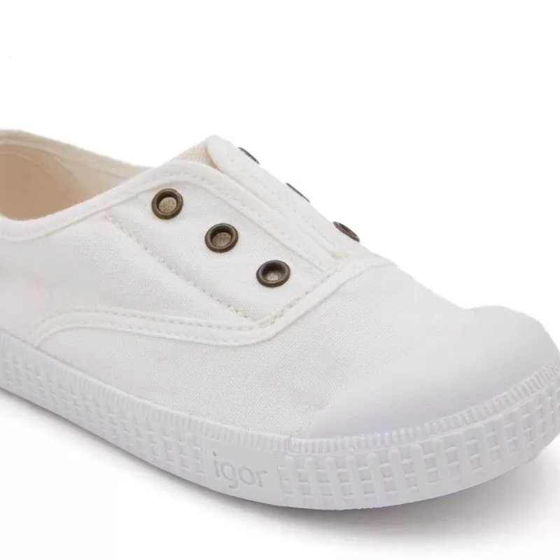 ZAPATILLA 100% ALGODÓN NIÑOS BLANCO