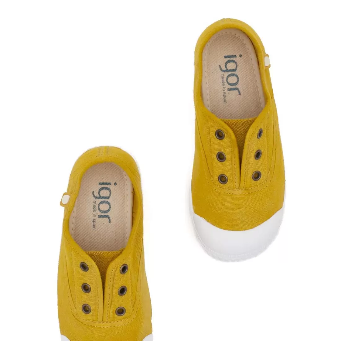 ZAPATILLA 100% ALGODÓN NIÑOS MOSTAZA