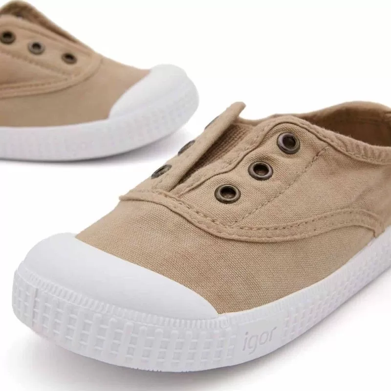 ZAPATILLA 100% ALGODÓN NIÑOS BEIGE