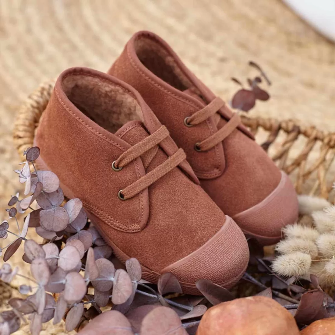 BOTAS BAREFOOT BORREGUITO SERRAJE TERRACOTA | Pasitrote