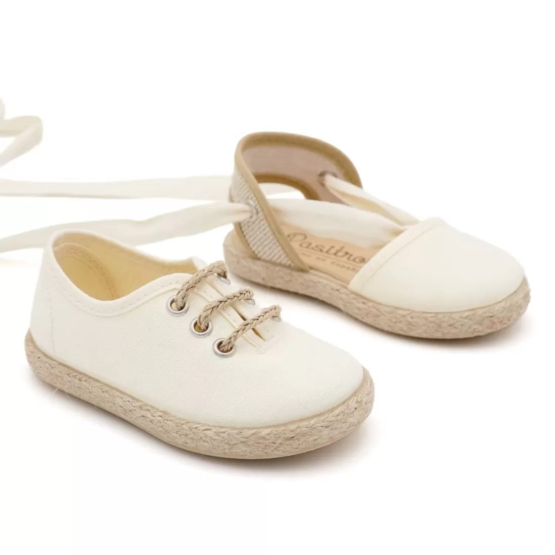 BLUCHER NIÑO YUTE LONA BEIGE