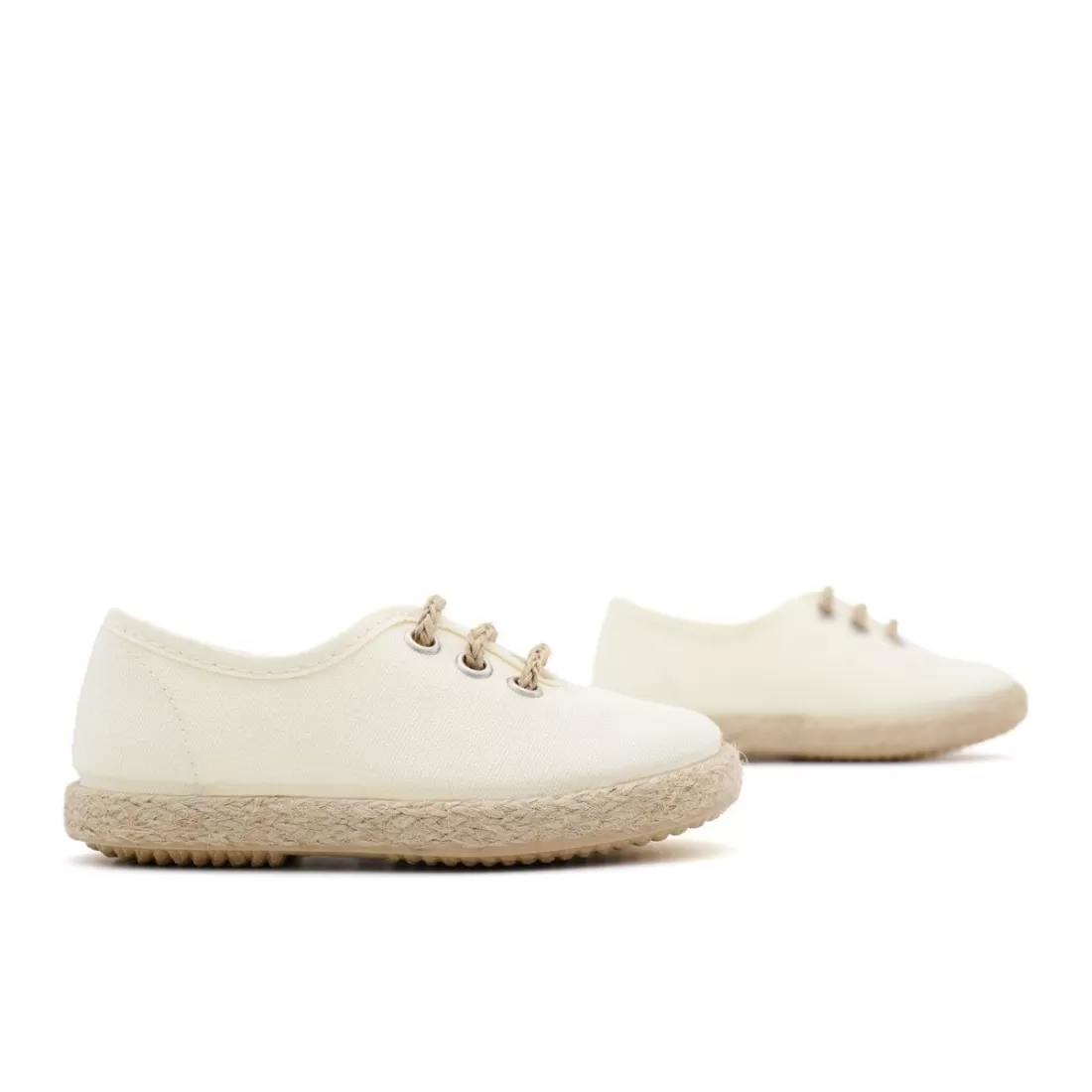 BLUCHER NIÑO YUTE LONA BEIGE