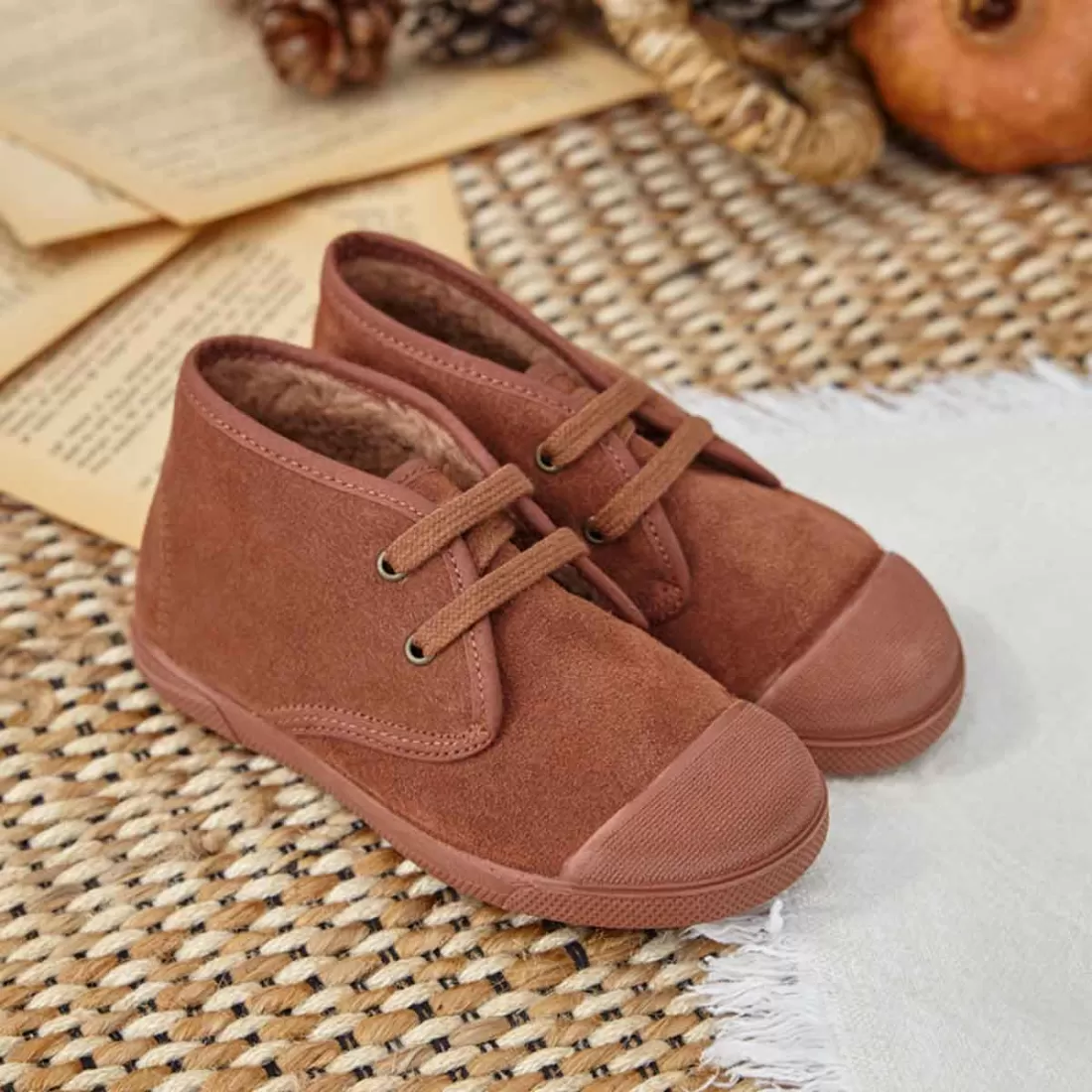 BOTAS BAREFOOT BORREGUITO SERRAJE TERRACOTA | Pasitrote