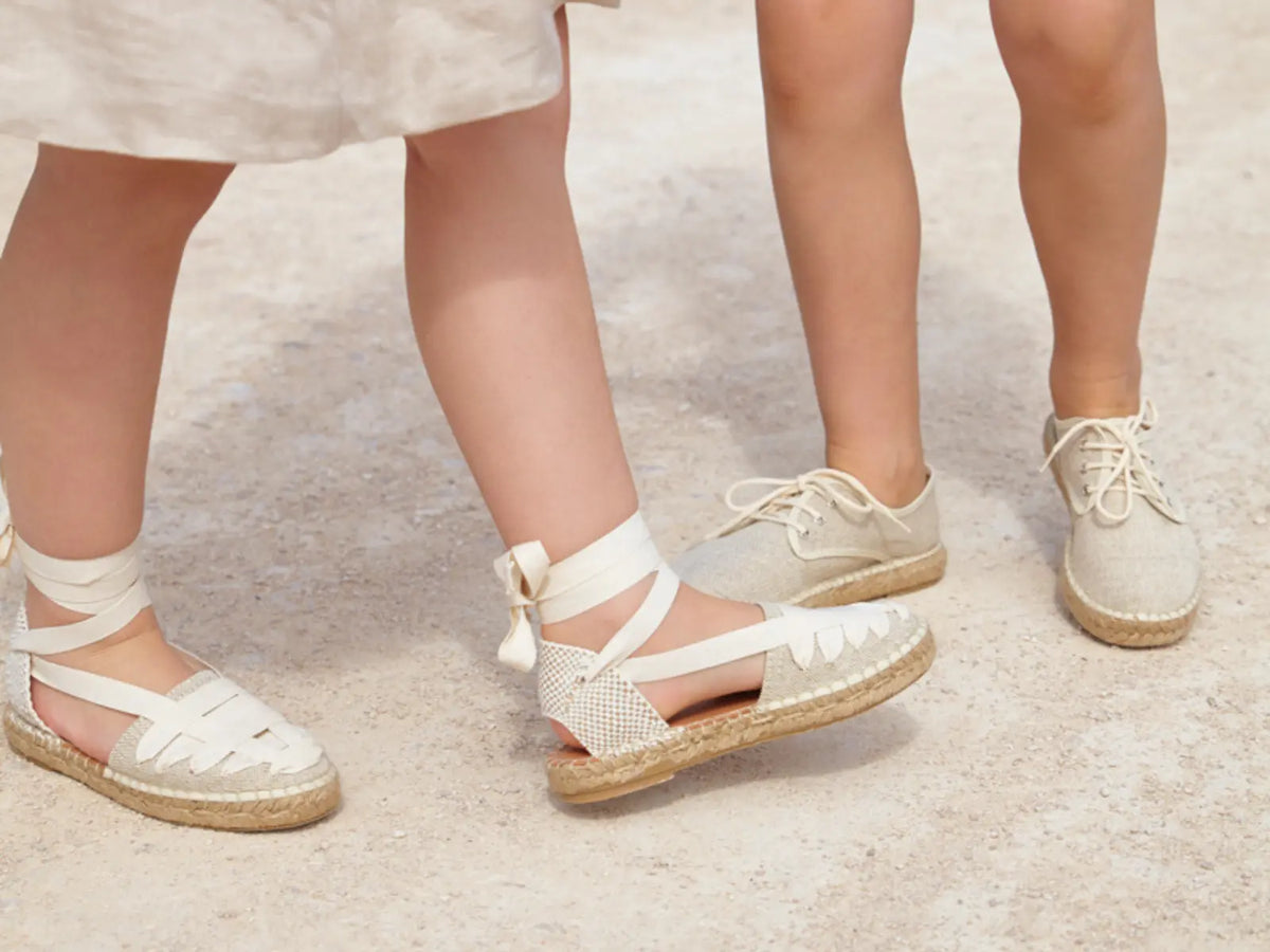 Zapatos de lino natural a juego para niños y mamá