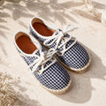Black Gingham Canvas Blucher Espadrilles