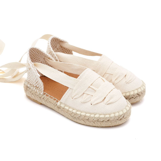 Alpargatas Valencianas Lazos Beige