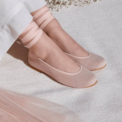 Bailarinas Lazos Elásticos y Pulseras Ante Nude