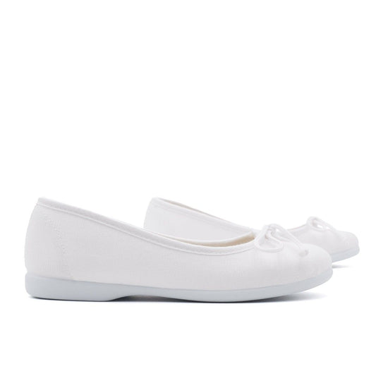 Bailarinas Lona Clásica Blanco