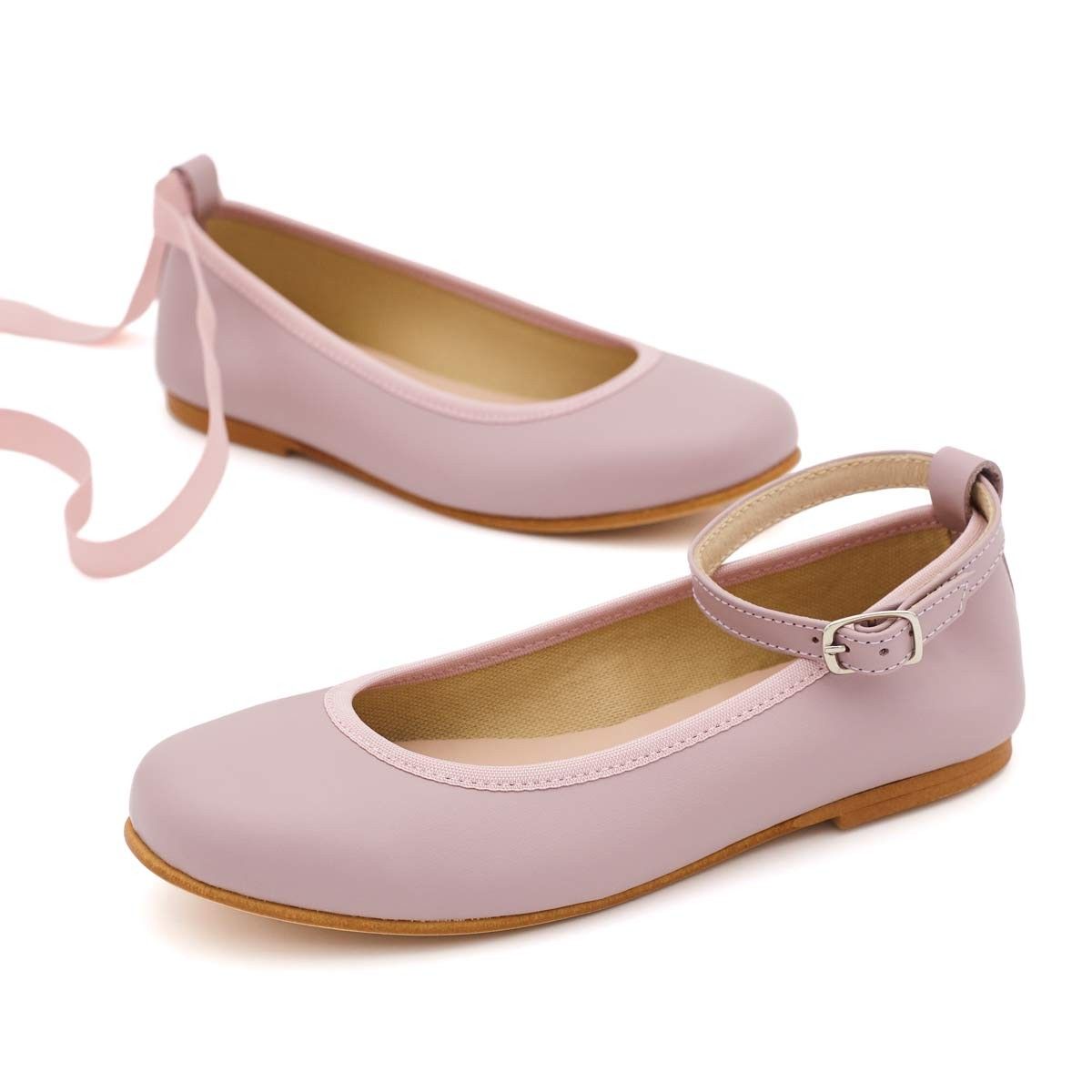 Bailarinas Lazos y Pulseras Piel Rosa Palo