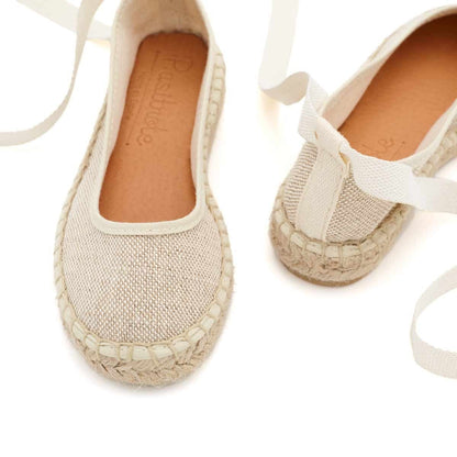 Bailarinas Yute Cintas Lino Natural