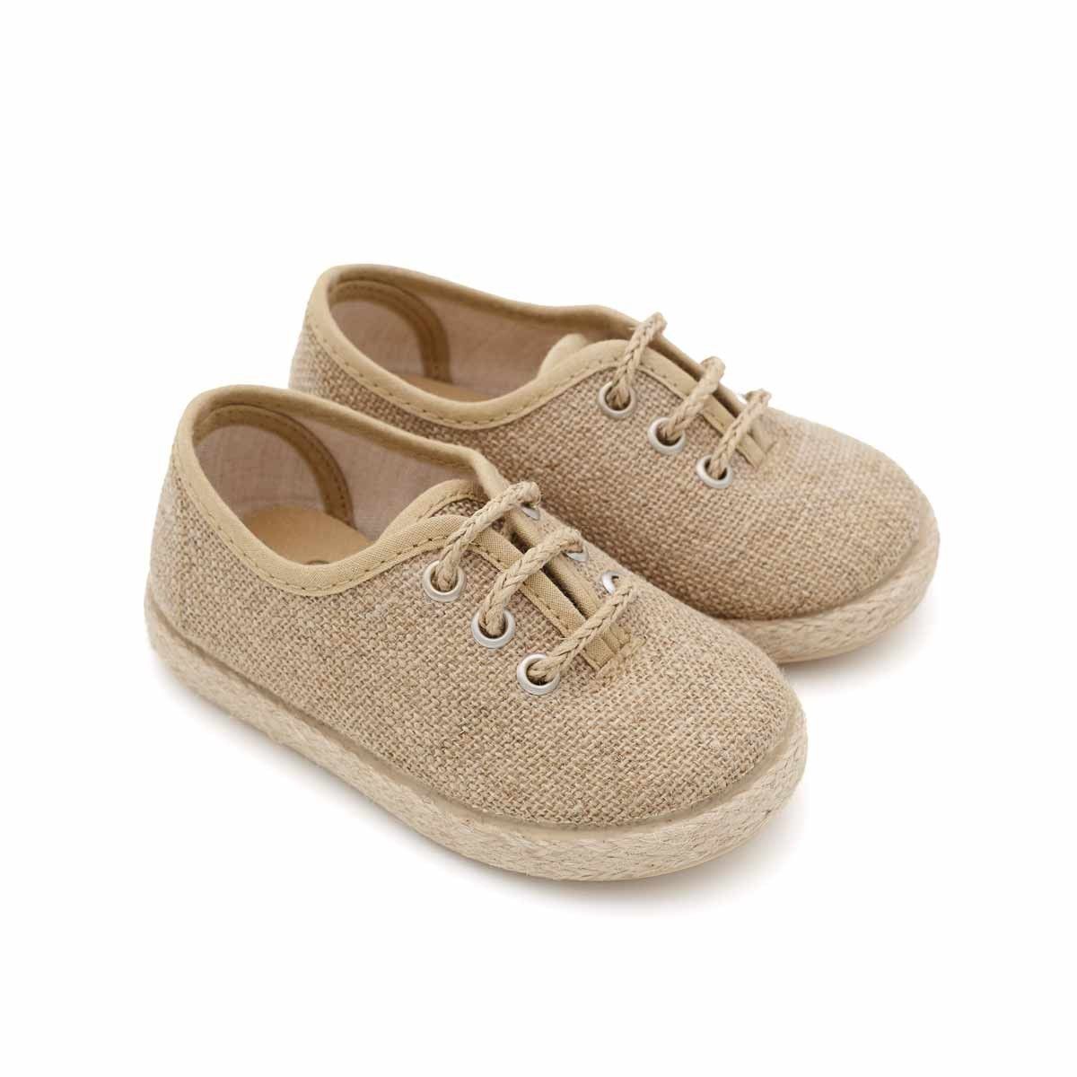 Blucher Niño Yute Lino Tostado