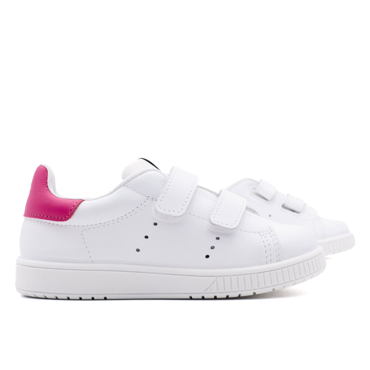 Zapatillas Blancas y Fucsia Tira Adherente Titanitos