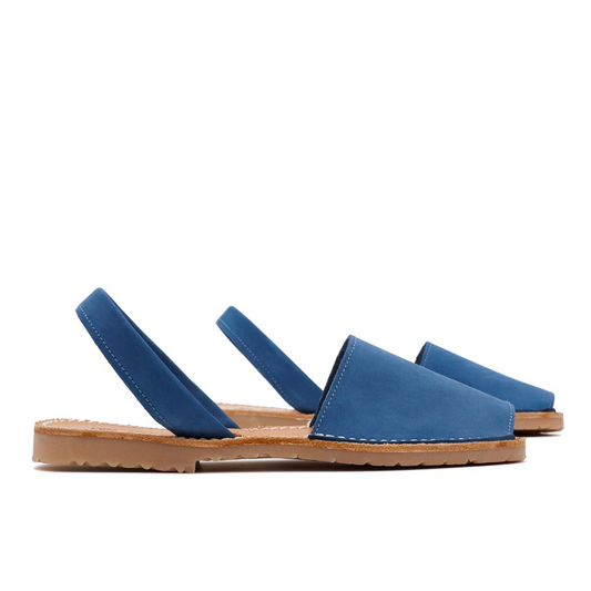 Menorquinas Piel Nobuk Azul