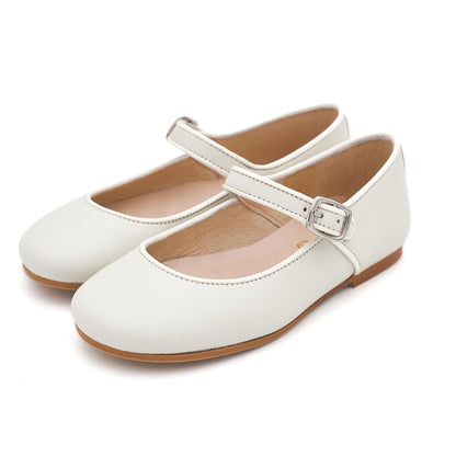 Merceditas Niña Piel Beige Claro