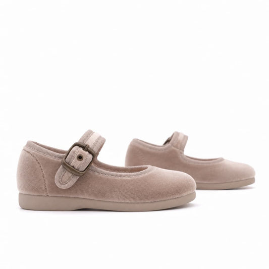 Merceditas Bebé Terciopelo Beige
