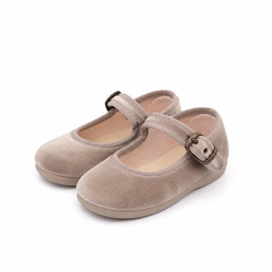 Merceditas Bebé Terciopelo Beige